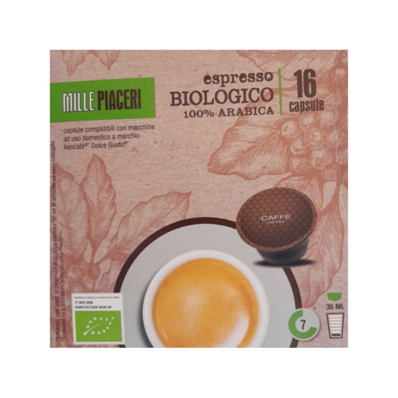 Mille Piaceri Espresso Bio 100% Arabica - Dolce Gusto® - 16 kapsułek